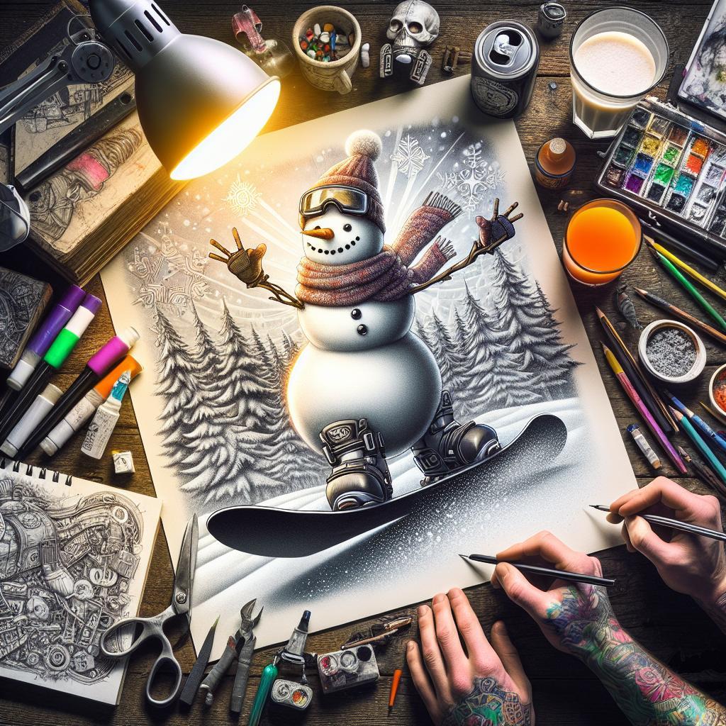 How to Draw a Snowman Snowboarding: Fun Winter Art Ideas