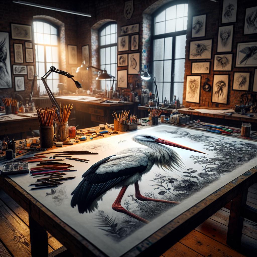How to Draw a Stork with Different Textures: Add Realism and Detail
