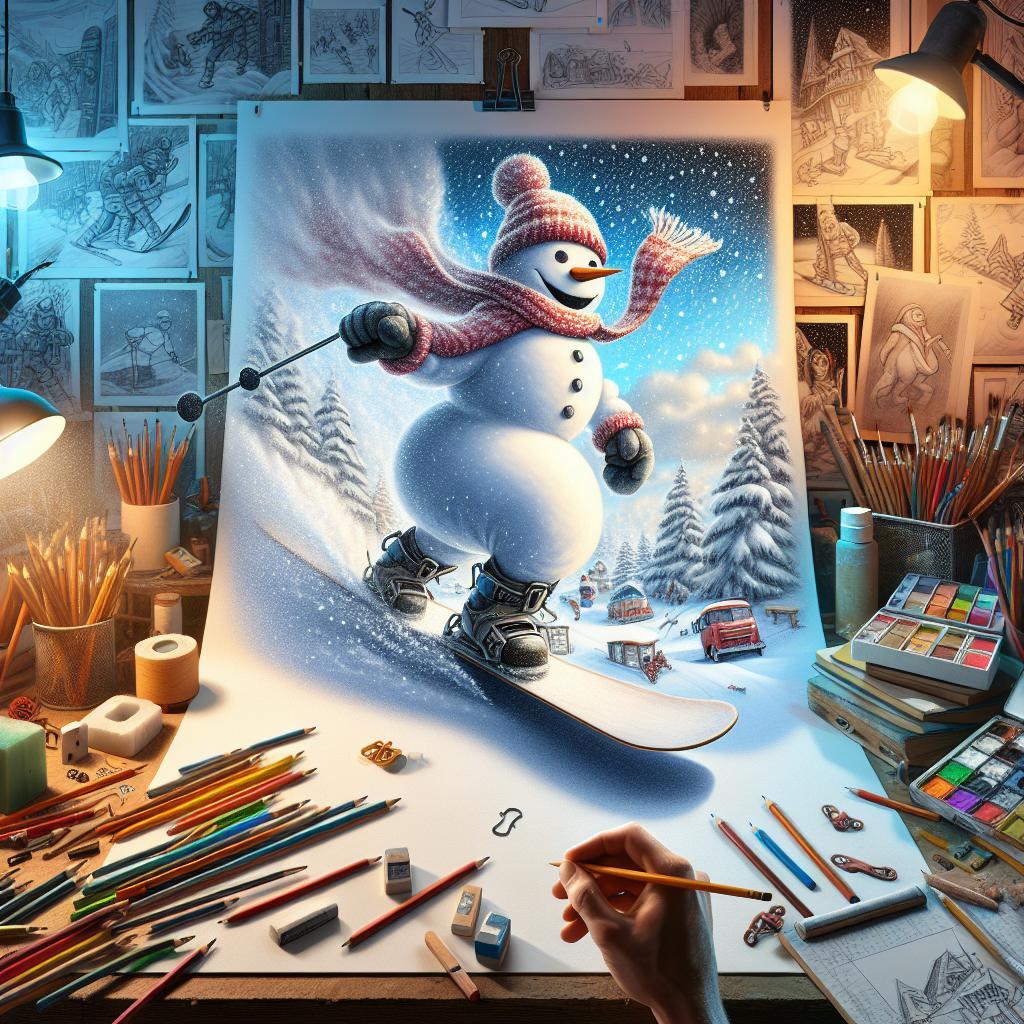 How to Draw a Snowman Snowboarding: Winter Fun in Your Sketches