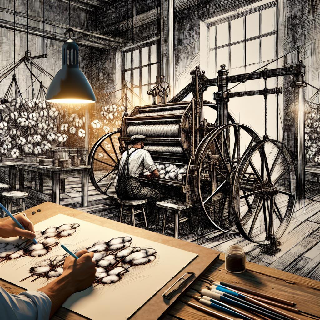 How to Draw a Cotton Gin: Historical Illustration Made Simple
