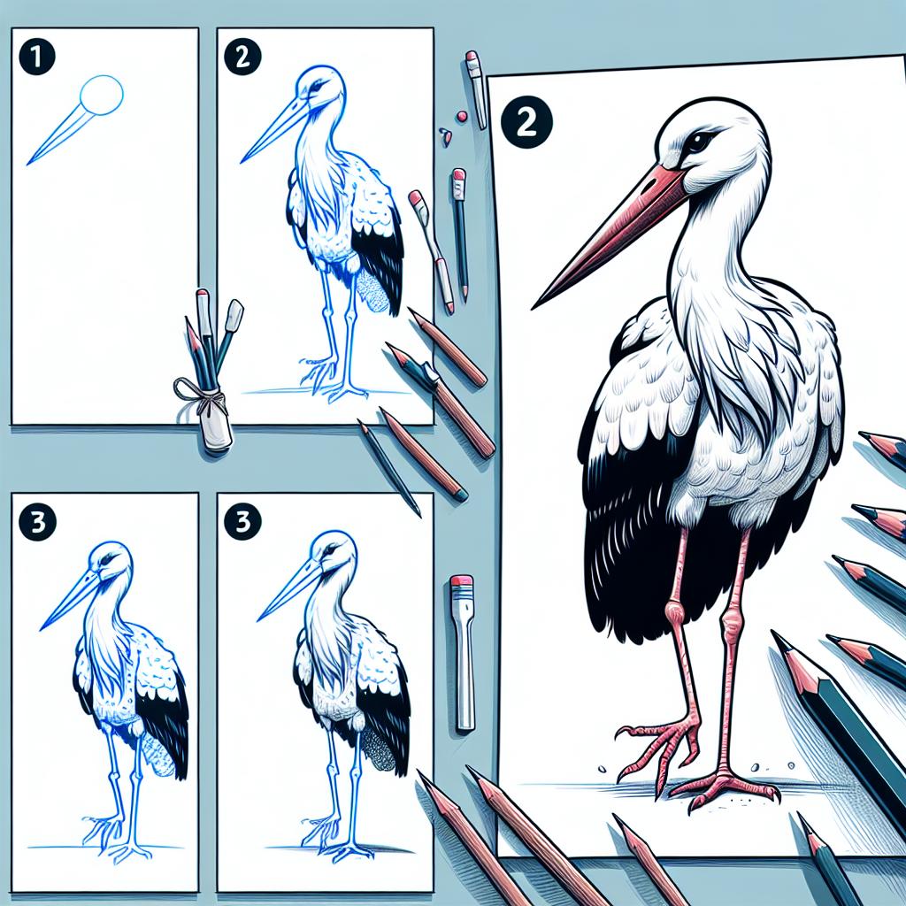 How to Draw a Stork: Easy Steps for Beginners 2 Are you ready to dive into the delightful world of drawing? In this guide on How to Draw a Stork: Easy Steps for Beginners, we’ll unlock the secrets of capturing this elegant bird on paper. Whether youre an aspiring artist or just looking to enjoy a relaxing hobby, our straightforward, step-by-step approach will empower you to create a stunning stork in no time. So grab your pencils and let’s embark on this creative journey together!