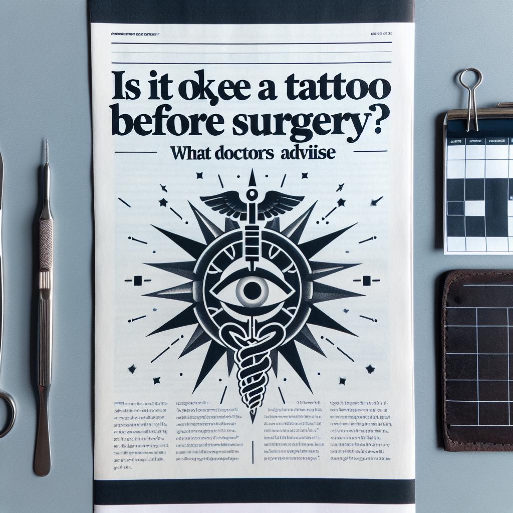 Is It OK to Get a Tattoo Before Surgery? What Doctors Advise 2 Thinking about getting a tattoo before surgery? You’re not alone, and its a question many people ponder as they consider both self-expression and the upcoming medical procedures on their calendars. In this article, we’ll delve into “Is It OK to Get a Tattoo Before Surgery? What Doctors Advise,” helping you navigate the intersection of body art and health with confidence. By exploring expert opinions and potential implications, we aim to provide you with the clarity you need to make an informed decision—whether you’re a tattoo enthusiast or simply curious about what the professionals recommend. Let’s dive in!