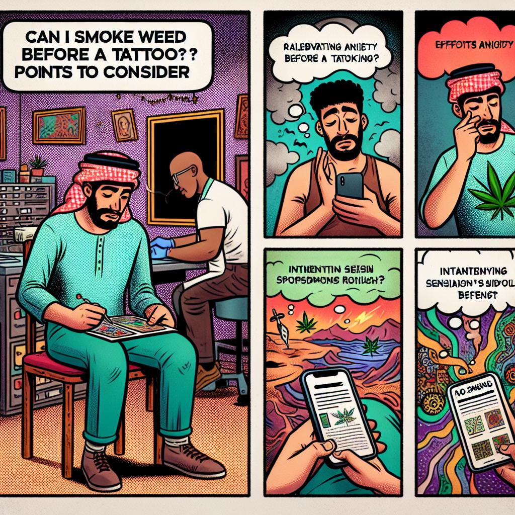 Can I Smoke Weed Before a Tattoo? What You Should Consider 2 Thinking about getting inked and wondering, “Can I smoke weed before a tattoo? What you should consider” is a crucial question to ponder before your appointment. While many believe that cannabis can ease anxiety and pain, the effects of smoking weed can vary significantly from person to person. In this article, we’ll break down the key factors that could influence your tattoo experience, ensuring you make an informed choice that suits your unique needs. So, let’s dive in and explore everything you need to know about mixing cannabis and body art!